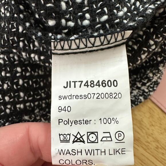 Shein Plaid Sleeveless Apron Jumper Pinafore Tweed Dress Black White Size 4 - Picture 9 of 11